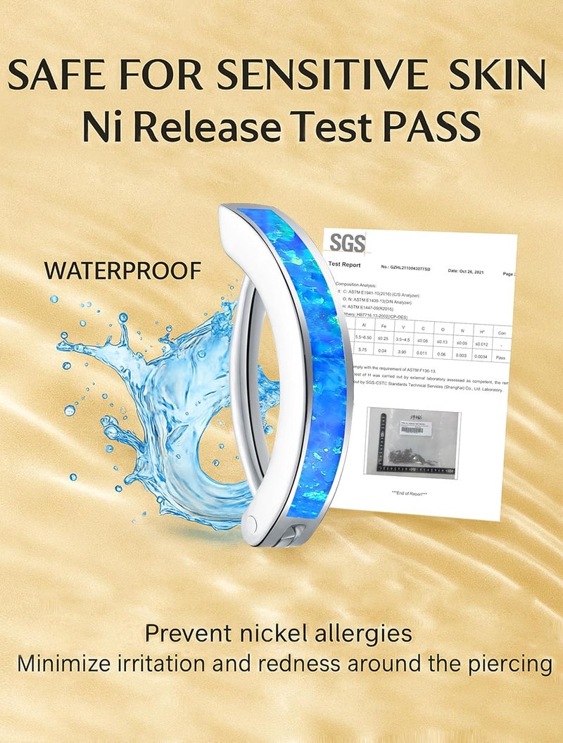 VOJO 14G G23 Titanium Clicker Belly Button Ring,10/12mm Reverse Curved Hoop Navel Barbell Piercing Jewelry - Image 2